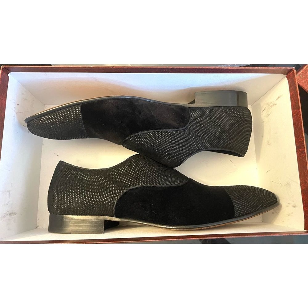 Mezlan Cap Toe Slip On Dress Loafers Men’s Black Velvet Shoes Size 10 M - Picture 14 of 14